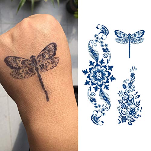 Aresvns Classic Flower Style Premium Temporary Tattoos 4 Sheets Waterproof and Long-Lasting - Image 3