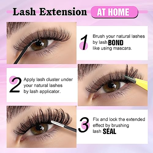 ALPHONSE Lash Clusters 9-16mm DIY Eyelash Extensions 200 Pcs Natural Look D Curl Wispy Cluster Lashes - Image 30