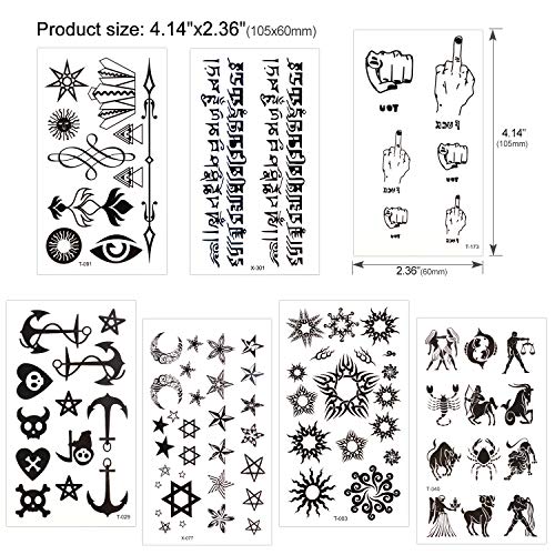 Konsait Temporary Tattoos Waterproof Body Art Sticker Set 30 Sheets - Image 3