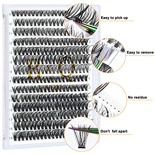 Lash Clusters 280 Pcs 40D-0.07D-9-15MIX B&Q LASH Individual Lashes C D Curl Eyelash Clusters Soft Volume - Image 22