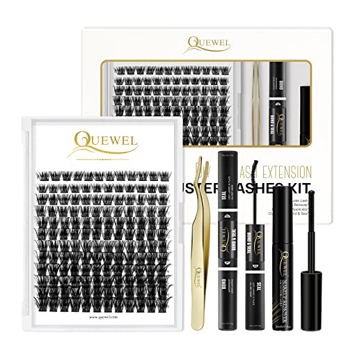 QUEWEL Lash Extension Kit, Clusters Bond & Seal, Applicator Tool, Glue Remover, Natural Look (FDD-H01-kit) - Image 41