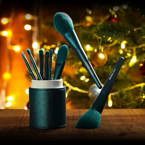 Eigshow Premium 8pcs JadeGreen Makeup Brush Set Synthetic Cosmetics Foundation Powder Concealers Blending Eye Shadows Face Kabuki - Image 5