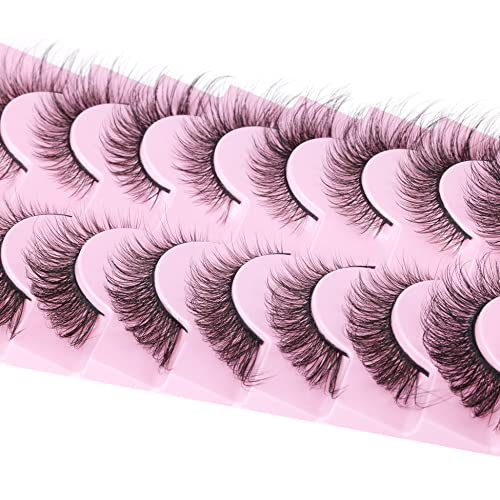 Half Lashes Natural Looking Cat Eye Lashes Accent Eyelashes Multi-layers Wispy Fluffy 3D Curly False Lashes Pack by Mavphnee 8 count (Pack of 1) - Image 12