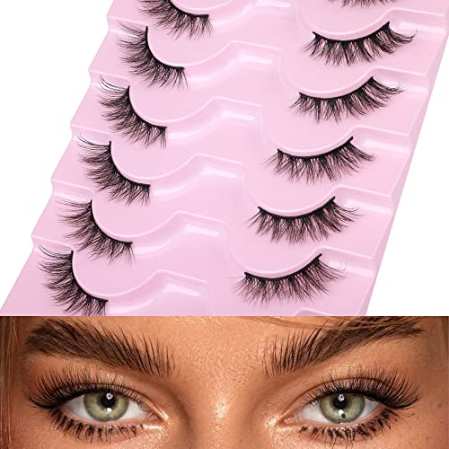 Half Lashes Natural Looking Cat Eye Lashes Accent Eyelashes Multi-layers Wispy Fluffy 3D Curly False Lashes Pack by Mavphnee 8 count (Pack of 1) - Image 9
