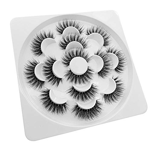 Smilart 7 Pairs 3D Mink Lashes Faux Natural False Eyelashes Fluffy Black - Image 7