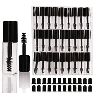 COSIDEA 29 PCS 3ml Mini Mascara Tubes for Castor Oil, Eyelash Growth, PETG, D14*H50mm, Clear
