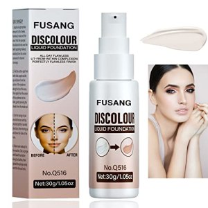 Fusang Color Changing Foundation, Long Lasting Moisturizing Concealer Cover Cream, Full Coverage Flawless Waterproof Liquid Base Makeup, Women&Girls