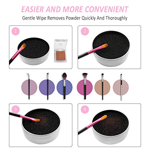 Brush Colour Removal Sponge 3 Pack - Quick & Easy Dry Makeup Brush Cleaner - Image 3