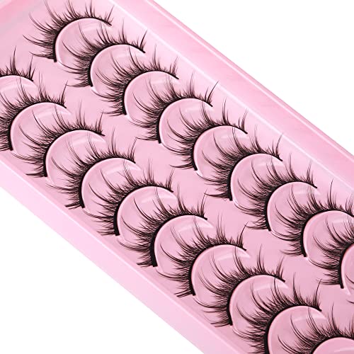 Manga Lashes Natural Looking False Eyelashes 14mm 10 Pairs Wispy Mink Eye Lashes - Image 18