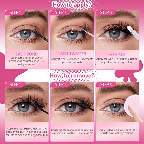 EYDEVRO Lash Extension Kit, Synthetic Mink Individual Lashes, 360pcs 8-16mm Clusters - Image 4