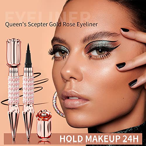 Joyeee 4D Silk Fiber Mascara & Liquid Eyeliner Set, Waterproof, Long-Lasting, Smudge-Proof, Black, Easy to Use - Image 4