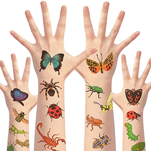 Insect Temporary Tattoo for Kids 2 Inch Bug Nature Non-Toxic Tats - Image 4