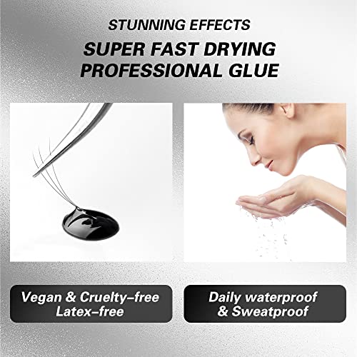 SUMFORMI Lash Glue for Eyelash Extension 0.3 Sec Dry Time 4-5 Weeks Retention Maximum Bond Power (0.17fl.oz / 5ml) Black Adhesive - Image 4