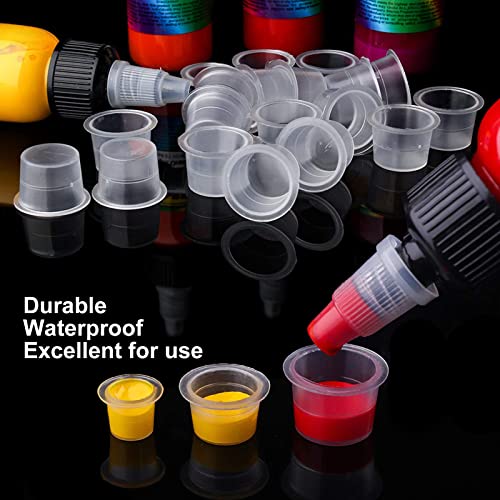 Tattoo Ink Caps Cups - Yuelong 300pcs Tattoo Ink Caps Cups Mixed Sizes #9 Small #13 Medium #16 Large - Image 5