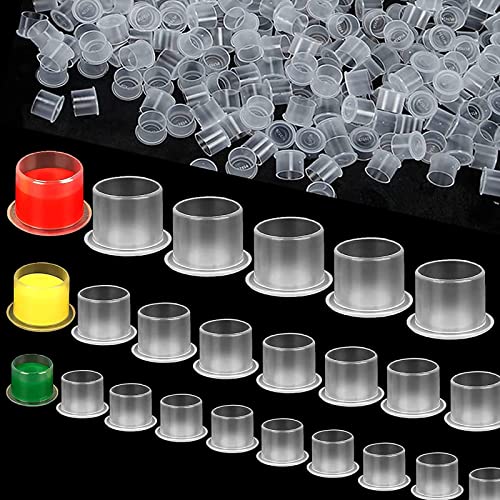 Tattoo Ink Caps Cups with Base - Yuelong 300PCS Tattoo Ink Cups Mixed Size #11 Small #14 Medium #17 Large for Tattoo Supply
