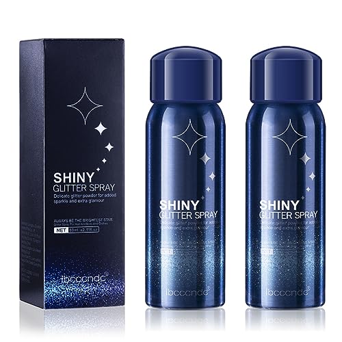 RoseFlower 2pcs Glitter Spray, Sparkle Shimmer Shiny Spray for Hair Face Skin, 2.11fl.oz