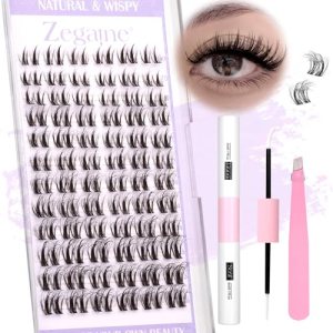 Zegaine Manga Lashes Natural Look Anime Lash Clusters Kit Fluffy Faux Mink Cluster Lashes 10-16MM