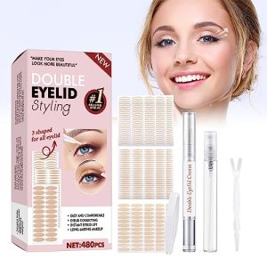 TRIIR Eyelid Tape, 480PCS Double Eyelid Lifter Strips, Instant Lift for Hooded Eyes