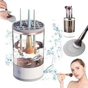 Electric Makeup Brush Cleaner Machine, USB Make up Brush Cleaner, Portable Electric Makeup Brush Cleaner, Makeup Brush Cleaner Machine with Makeup Brush Cleaner Mat for All Size Makeup Brush TamBee