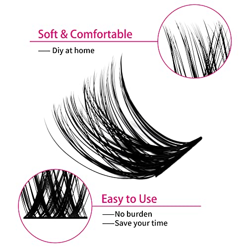 FADLASH D Curl 96pcs 12-18mm Lash Clusters Large Tray Wispy Mixed Length DIY Lash Extension Kit - Image 19