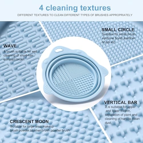 QOOWFEANIG 3Pack Silicone Makeup Brush Cleaner Mat, Foldable, Eco-Friendly, Easy to Use - Image 3