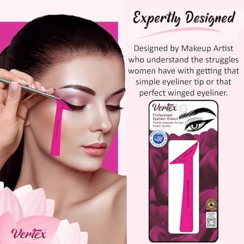 Eyeliner Stencils Pencil Liquid Liner Gel Stamp Pen For Beginners Use Waterproof Makeup Wing Tips Eyeshadow Brushes Eyebrow Kit Stencil Sharpener Black Fine Point - Image 3