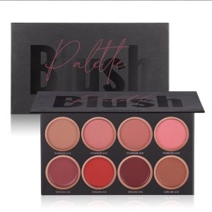 8 Shades Blush Palette, Contour Highlight Matte Blush Powder