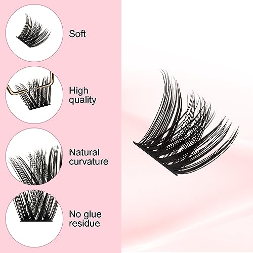 FADLASH D Curl 96pcs 12-18mm Lash Clusters Large Tray Wispy Mixed Length DIY Lash Extension Kit - Image 9