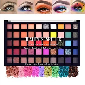 Eye Shadow Palette, 50 Colors Matte Shimmer Pressed Pigments Smooth Texture, Waterproof Long-lasting Nudes Metallic Makeup Pallet