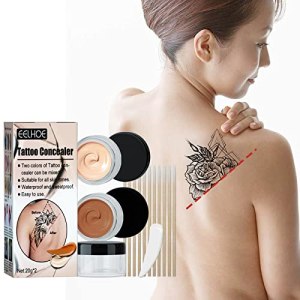 Tattoo Scar Concealer, Waterproof Makeup Set 2 Colors - Natural-looking, Effective Coverage for Scars, Dark Spots, Vitiligo