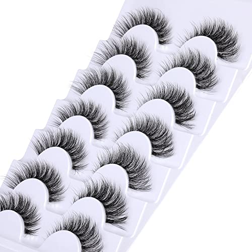 JIMIRE Faux Mink Eyelashes Russian Strip Natural Look Wispy Light 13MM 7 Pairs - Image 11