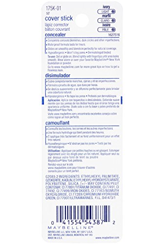 Maybelline Cover Stick Concealer, Ivory, Light 2, Waterproof, Hypoallergenic - Image 2