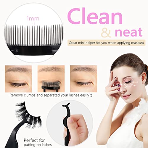 Eyelash Curlers Eyebrow Brush Kit w/ Lash Curler, Eyelash Comb, Mascara Brushes, Extension Tweezers, Angled Brush & Comb, 10 Silicone Refills - Image 3