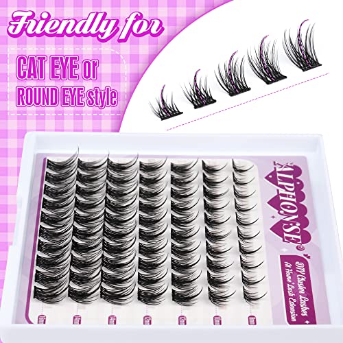 ALPHONSE Lash Clusters 9-16mm DIY Eyelash Extensions 200 Pcs Natural Look D Curl Wispy Cluster Lashes - Image 12