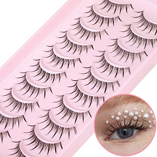Manga Lashes Natural Looking False Eyelashes 14mm 10 Pairs Wispy Mink Eye Lashes - Image 12