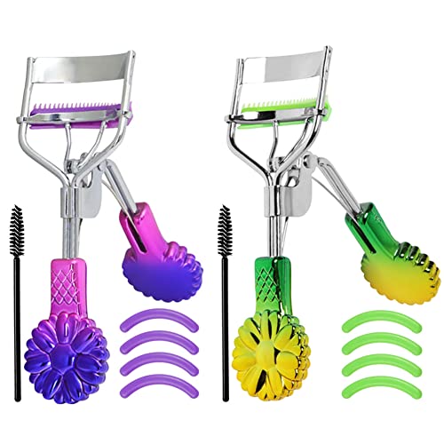 Eyelash Curler with Comb Attachment, Silicone Refill Pads, & Eyelash Brush - Black & Pink - Image 4