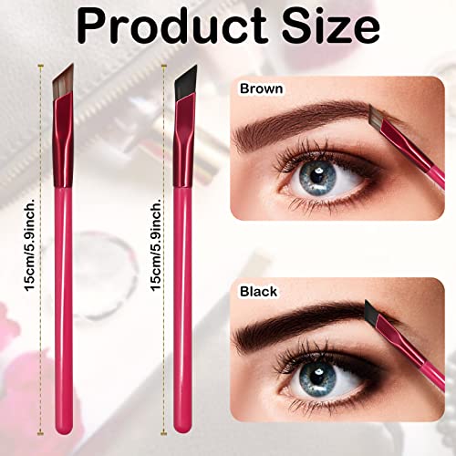 Eyebrow Brush Angled Eyebrow Brush, Multi Function, Ultra Thin Makeup Tool Brow Brushes for Eyebrows (Brown, Black) HINGTAI - Image 4