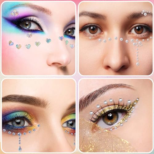 Face Gems Stickers Self-Adhesive Rhinestones DIY Craft for Festival Party - Image 2