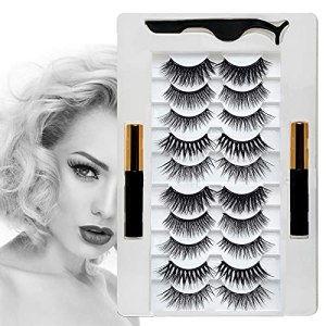 Magnetic Eyeliner and Lashes Kit, Reusable False Lashes 10 Pairs