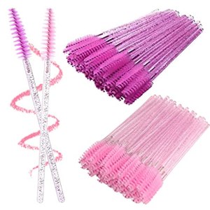 Kememo 100PCS Eyelash Mascara Spoolie Brushes for Makeup