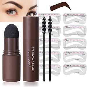 Waterproof Eyebrow Stamp Kit Dark Brown 10 Stencils