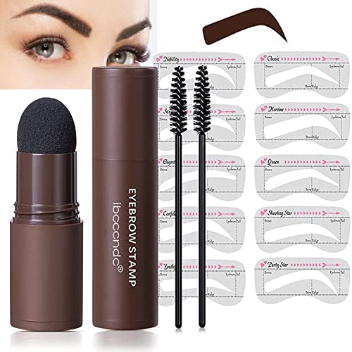 Waterproof Eyebrow Stamp Kit Dark Brown 10 Stencils