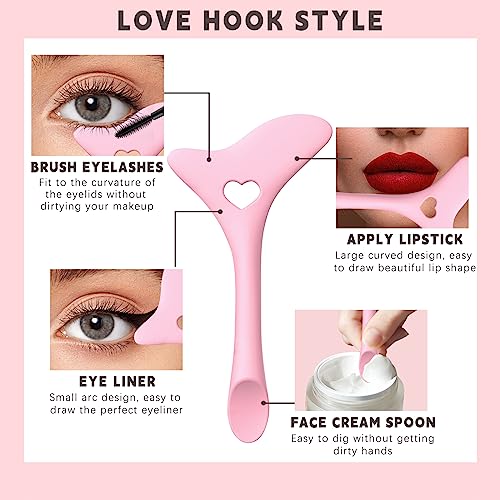 Eyeliner Stencils 5 in 1 Silicone Winged Tip Eyeliner Eyebrow Eyelash Contour and Lip Line Aid Mascara Shield Applicator Guard Pads Professional Quick Eye Makeup Tool Beginners Friendly HOSAILY 0.50 Ounce (Pack of 2) - Image 2