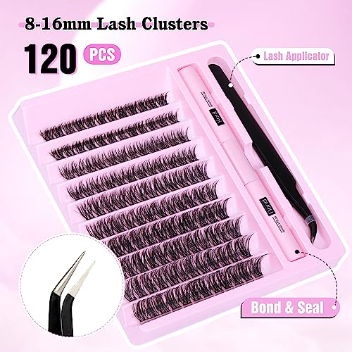 ALPHONSE Lash Clusters 9-16mm DIY Eyelash Extensions 200 Pcs Natural Look D Curl Wispy Cluster Lashes - Image 5