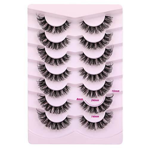 Lashes Wispy False Eyelashes Natural Look 3D Mink Eye Lashes Pack (A10-14mm) 10 Pair - Image 29