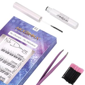 AKXSINKA DIY Lash Extension Starter Kit, Level 1, Individual Lashes, Super Hold Eyelash Glue