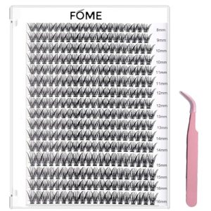 FOME 320pcs Natural Look Eyelash Clusters Wispy Lash Extension Kit 8-16mm