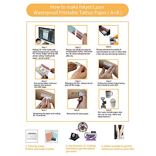 MR.R A4 Size Waterproof Tattoo Paper 5 Sets - Laser & Inkjet Compatible - Image 3