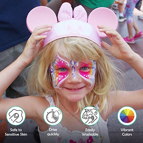 BOBISUKA 25 Color Face Body Paint + 10PCS Purple Brushes Set Water Activated - Image 3