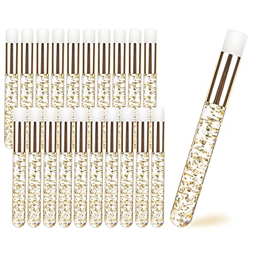 Lash Shampoo Brushes, Eyelash Brush Cleaner Lash Cleansing Brush Nose Pore Deep Blackhead Remover Cleaning Brush (20pcs in gold) - Image 5